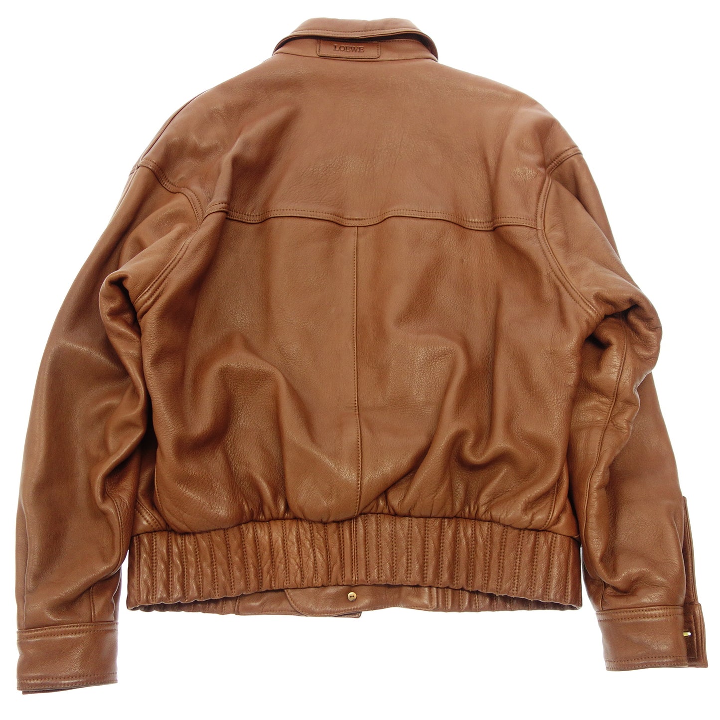 Used ◆LOEWE Leather Jacket Zip Up Anagram Full Lining Pattern 50 Men's Brown LOEWE [AFG1] 