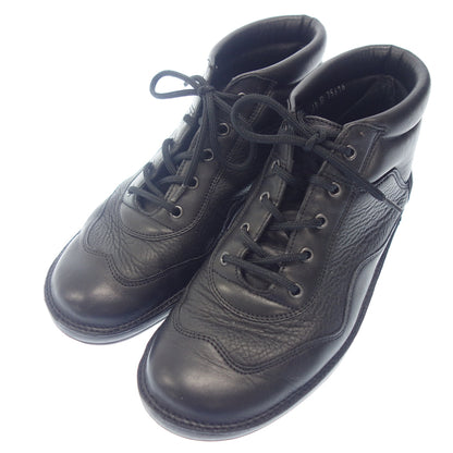 Good condition ◆ Strober short boots leather ladies black size 4.5 strober [AFC36] 