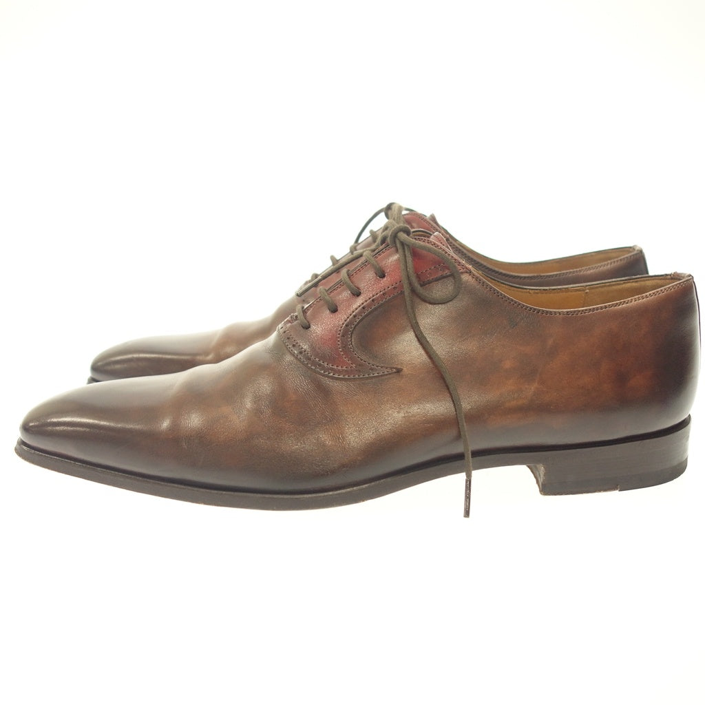 Very good condition ◆ Magnani leather shoes combination shoes 22094 Men's Brown x Red Size 42 MAGNANNI [AFC35] 