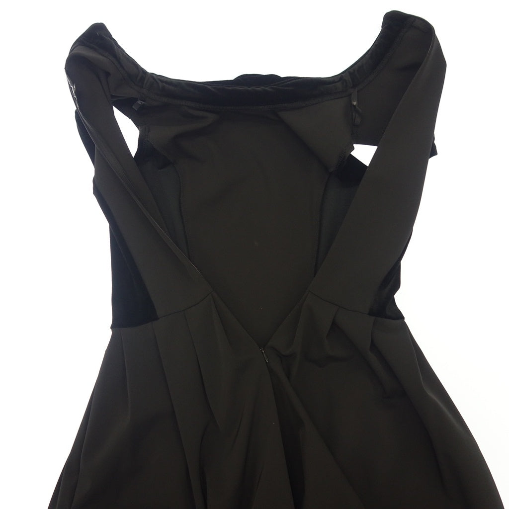 Good condition ◆ FOXEY NEW YORK Sleeveless dress 18245 Velor switching Ladies Black Size 38 FOXEY NEW YORK [AFB11] 