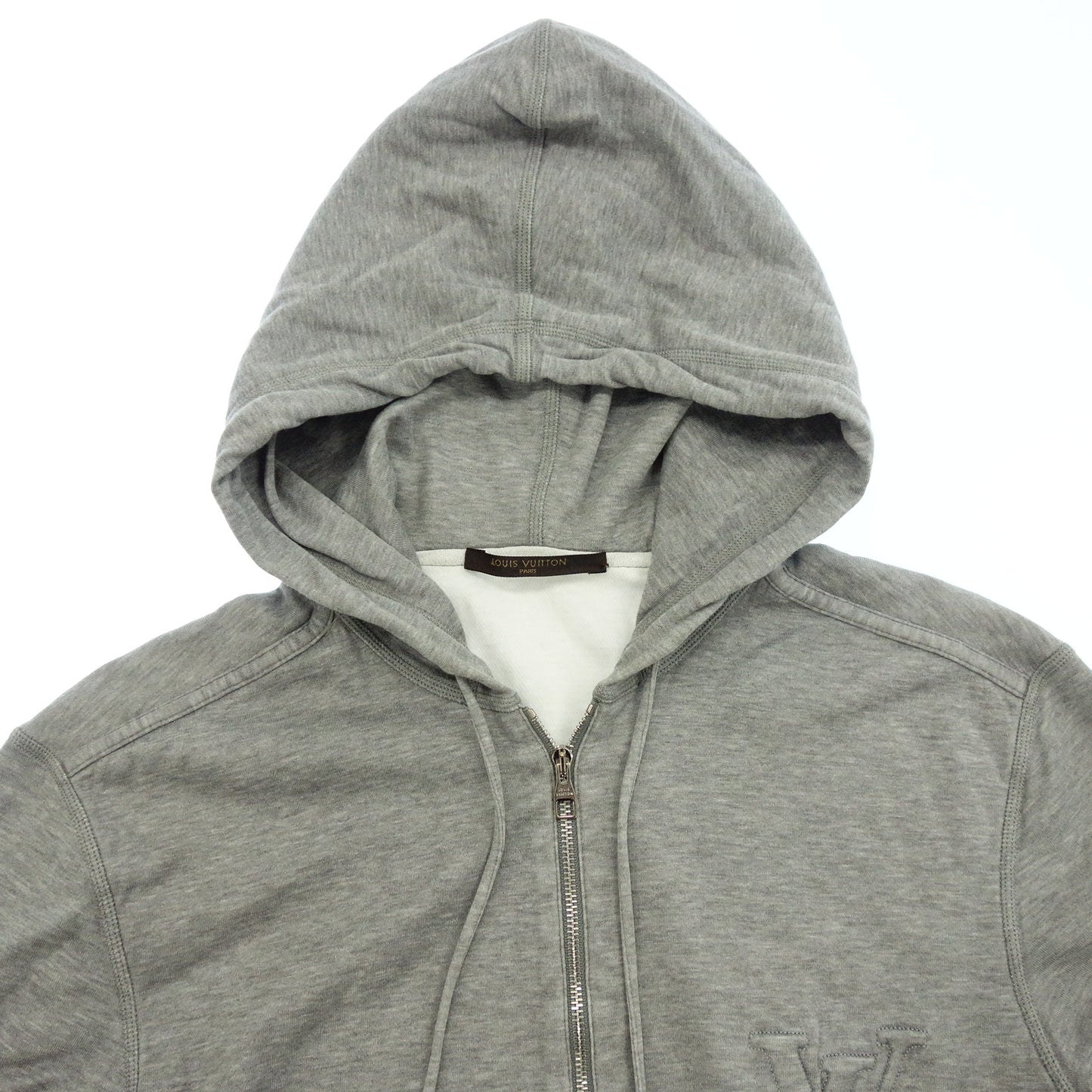 Used ◆Louis Vuitton Zip Up Parka LV Logo Men's Size S Gray LOUIS VUITTON [AFB3] 