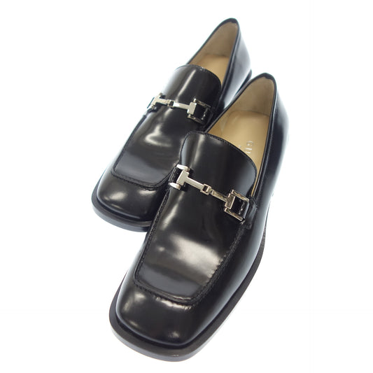 Good condition ◆ Gucci leather loafer bit loafer silver metal fittings men's black size 37 GUCCI [AFC5] 