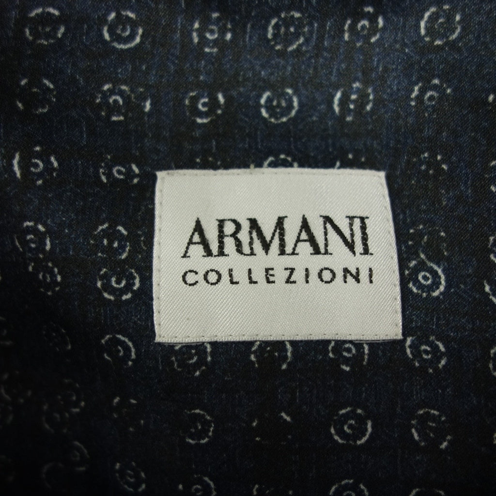 美品◆アルマーニコレツィオーニ 長袖シャツ 総柄 メンズ サイズXL ネイビー系 ARMANI COLLEZIONI【AFB23】