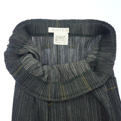 状况良好 ◆ Pleats Please Issey Miyake 半身裙牛仔布转印 PP75-JG021 黑色女士尺码 1 PLEATS PLEASE ISSEY MIYAKE [AFB1] 