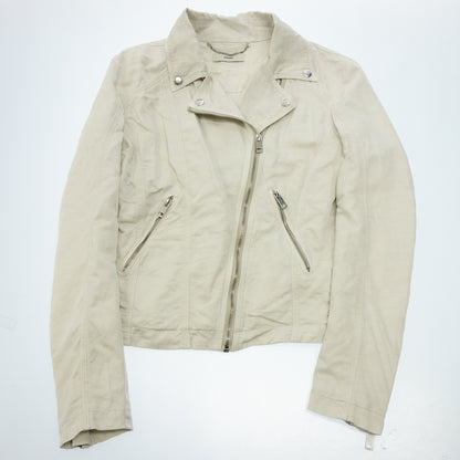 Good condition◆Diesel double riders jacket beige linen cotton ladies S DIESEL [AFB2] 