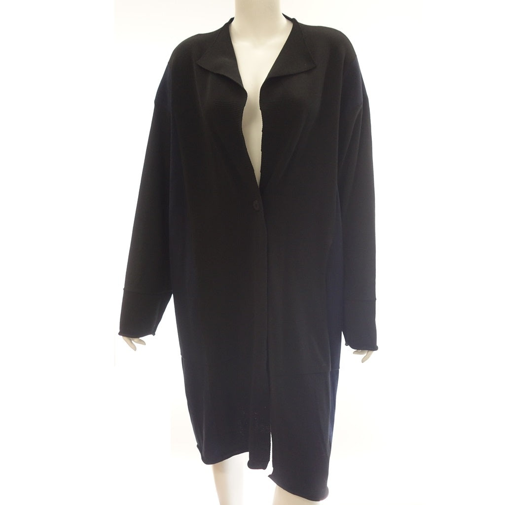 Good condition ◆ Pleats Please Issey Miyake Coat PP03-KA762 One Button Switching Ladies Black &amp; Navy Size 3 PLEATS PLEASE ISSEY MIYAKE [AFB24] 