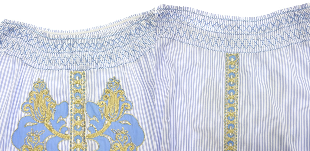 中古◆トリーバーチ ロングスカート 刺繍 レディース ブルー系 サイズS TORY BURCH【AFB42】
