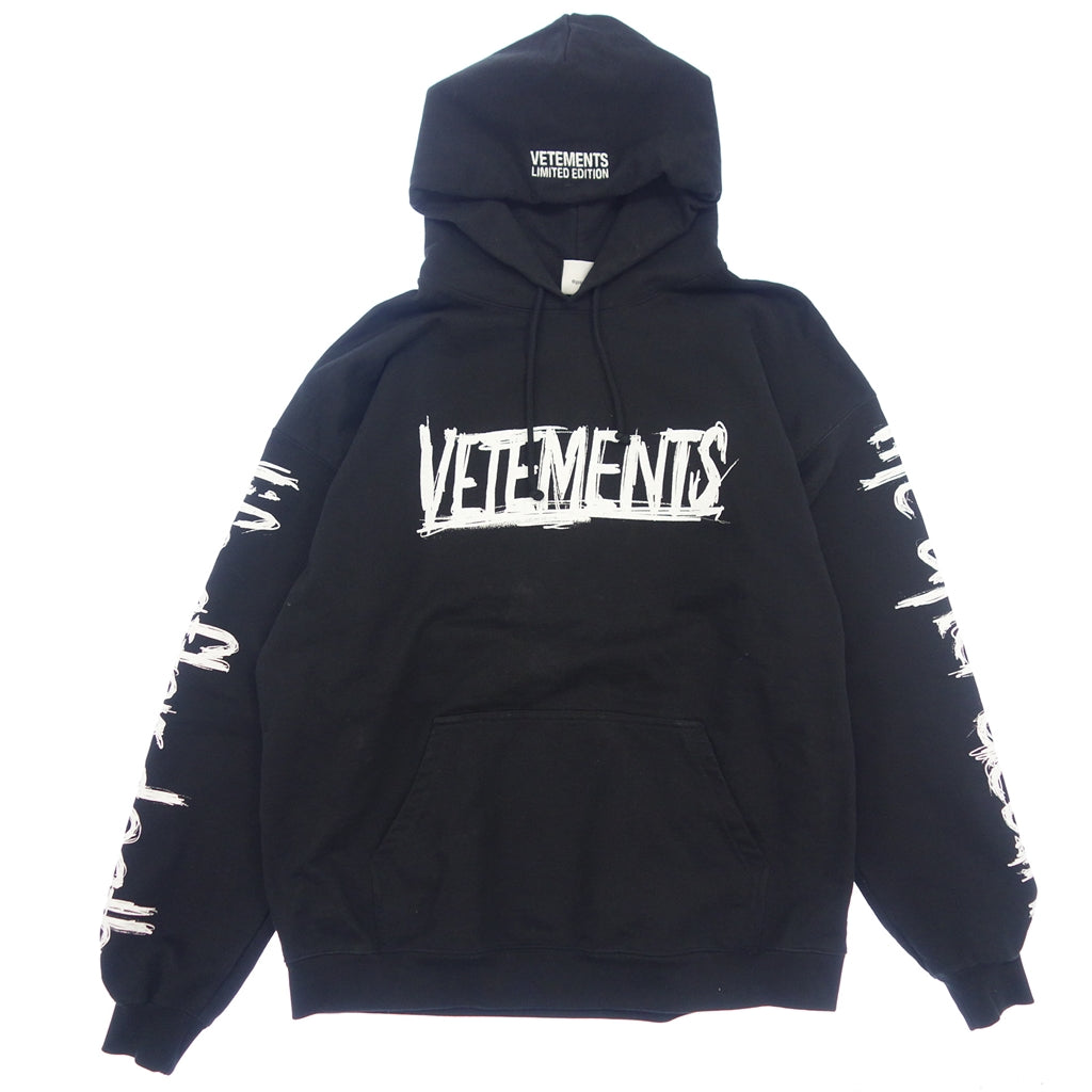 美品◆ヴェトモン パーカー ワールドツアー ロゴフーディ 21AW 男女兼用 ブラック サイズXS UA52TR910W VETEMENTS【AFB3】