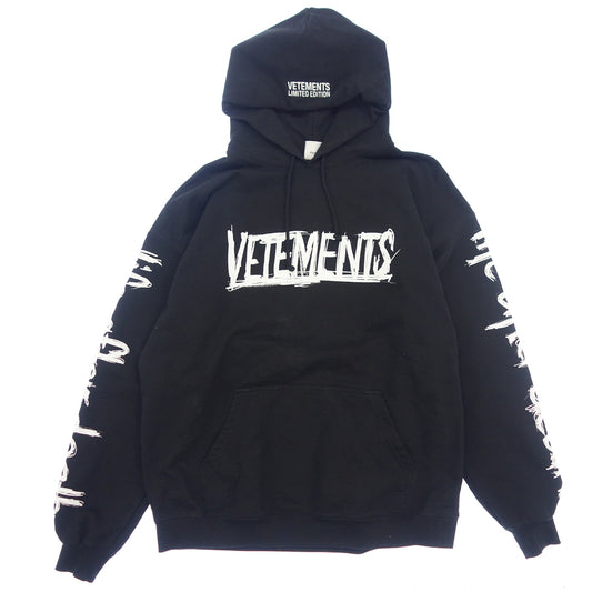 状况良好 ◆ Vetements 派克大衣世界巡回演唱会徽标连帽衫 21AW 男女通用黑色尺码 XS UA52TR910W VETements [AFB3] 