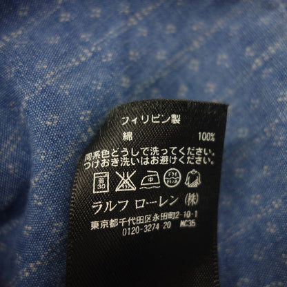 二手 ◆Double RRL Ralph Lauren 牛仔衬衫 圆点条纹下巴库存男式尺码 XS 蓝色 RRL Ralph Lauren [AFB45] 