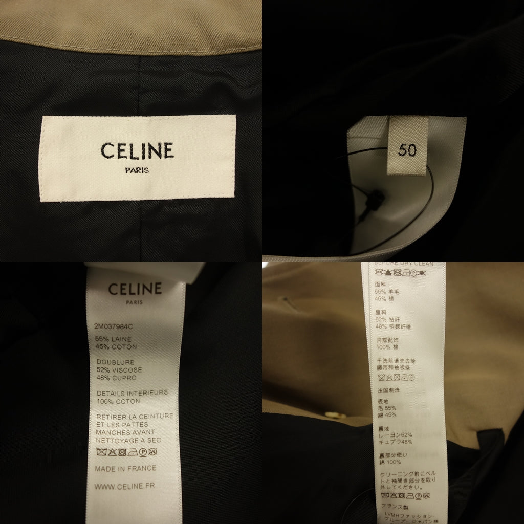 Celine Classic Trench Coat with Belt Men s 50 Beige CELINE AFB3 Used