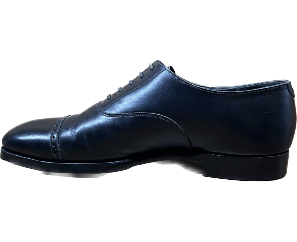 美品◆クロケット&ジョーンズ パンチドキャップ ベルグレイブ ハンドグレード 黒 UK7E Crockett&Jones BELGRAVE