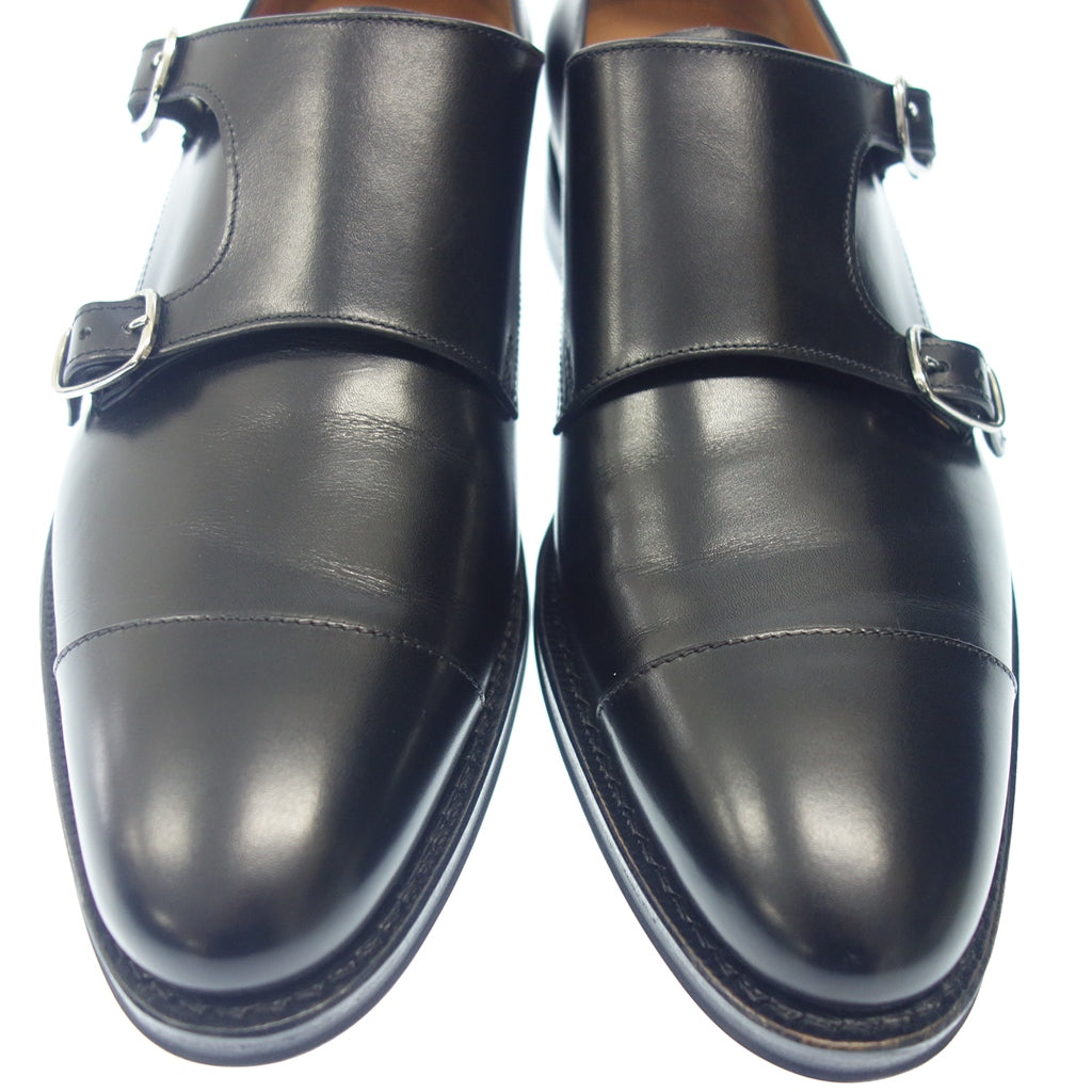 Very Good Condition◆Jalan Sriwijaya Leather Shoes 98374 Double Monk Strap Men's 6.5 Black Jalan Sriwijaya [AFD3] 