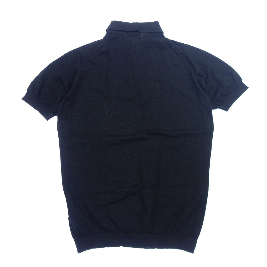 Good Condition ◆ John Smedley Polo Shirt Cotton Men's Black Size M JOHN SMEDLEY [AFB9] 