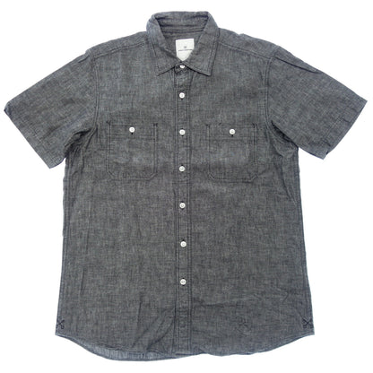 Very good condition ◆ Uniform Experiment Chambray Shirt Short Sleeve 18SS Men's Size 2 Gray uniform experiment [AFB3] 