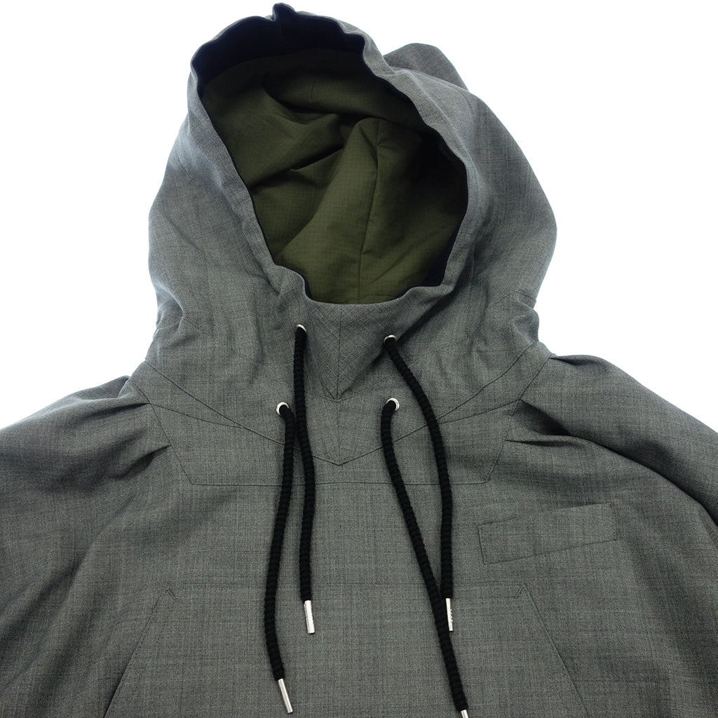 Good Condition◆Sacai Hooded Coat Side Zip 22-02804M Men's Size 1 Gray Sacai [AFB23] 