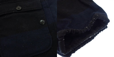 二手工程服装裤子羊毛条纹图案男士 S 黑色工程服装 [AFB2] 