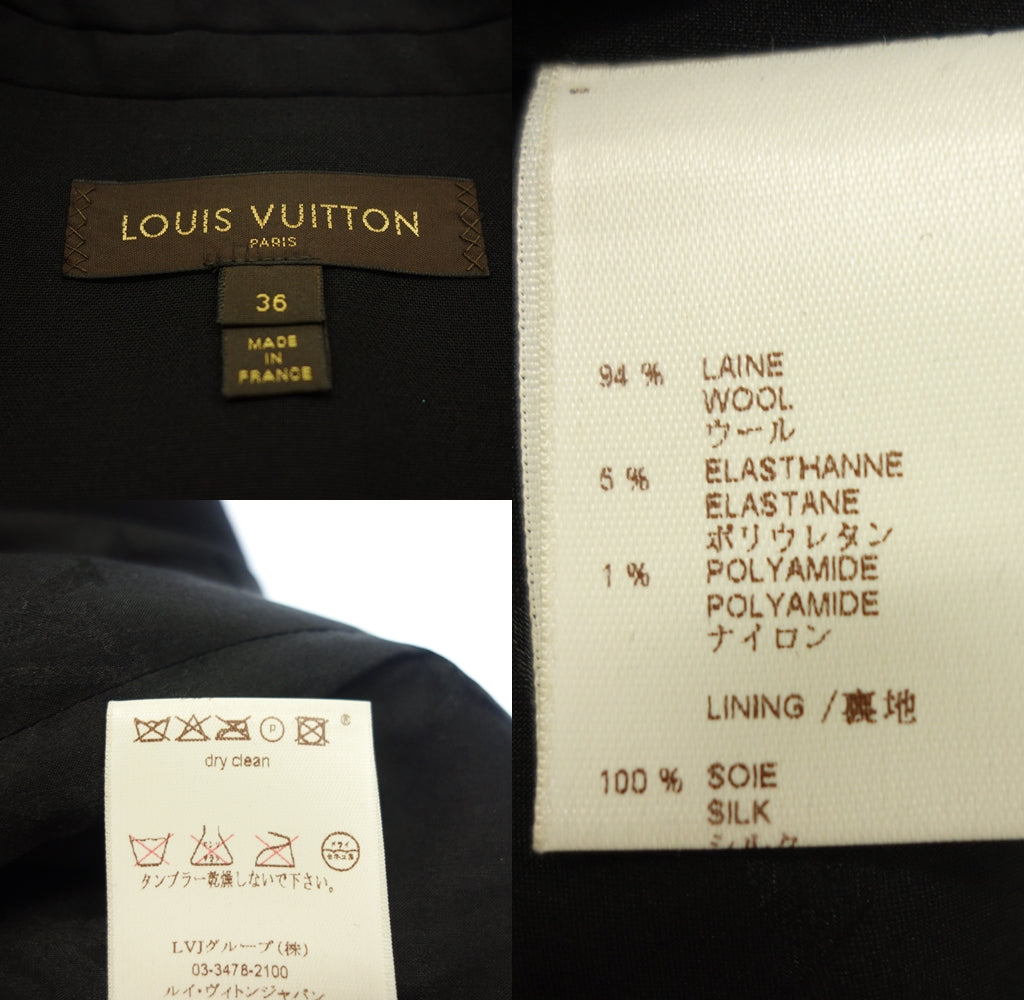 Good condition◆Louis Vuitton Setup Monogram Button Wool Women's Size 36 Black LOUIS VUITTON [AFE8] 