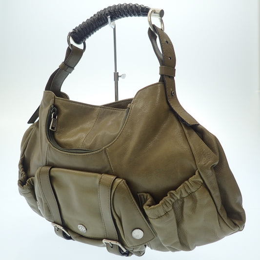 Yves Saint Laurent Handbag Leather Olive YVES SAINT LAURENT [AFE2] [Used] 