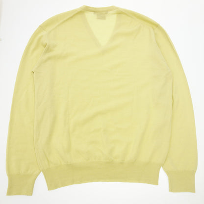 Good Condition ◆ Gucci Knit Sweater V-neck Silk x Wool Size M Men's Yellow GUCCI [AFB27] 