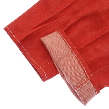 品相良好◆Hermes 塔克裤 金扣系列 女士 红色 40 HERMES [AFB24] 