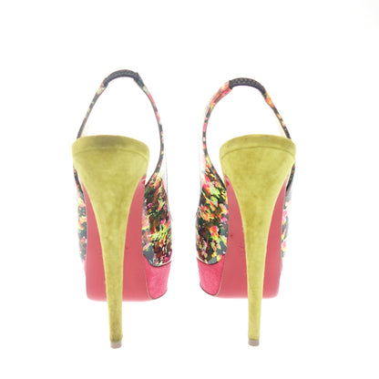 Used Christian Louboutin Patent Leather Heel Mule Ladies 35 Multicolor Christian Louboutin [AFC6] 