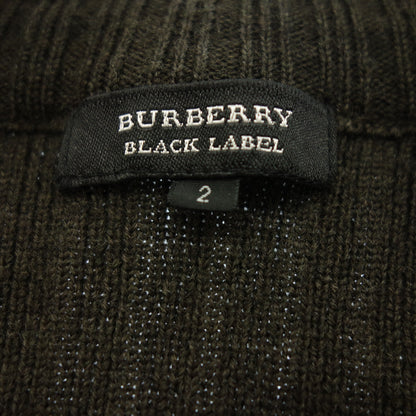 Used◆Burberry Black Label Knit Jacket Zip Up Suede Leather Women's Size 2 Brown BURBERRY BLACK LABEL [AFB40] 