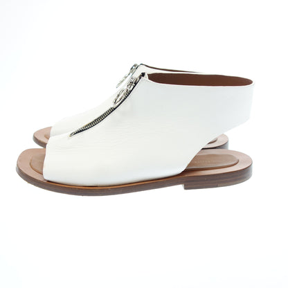 Celine Front Zip Sandals Women's White 37.5 CELINE [AFC18] [Used] 