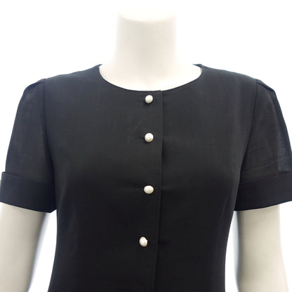 Used ◆ Rene Flare Dress Pearl-like Button Ladies Size 34 Black 5236240 Rene [AFB35] 