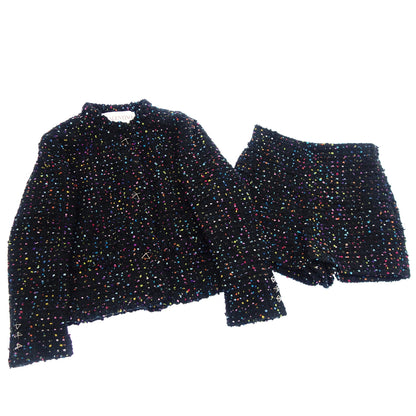 Very good condition◆Valentino Setup Tweed Jacket Pants Size 38 Black Ladies VALENTINO [AFA5] 