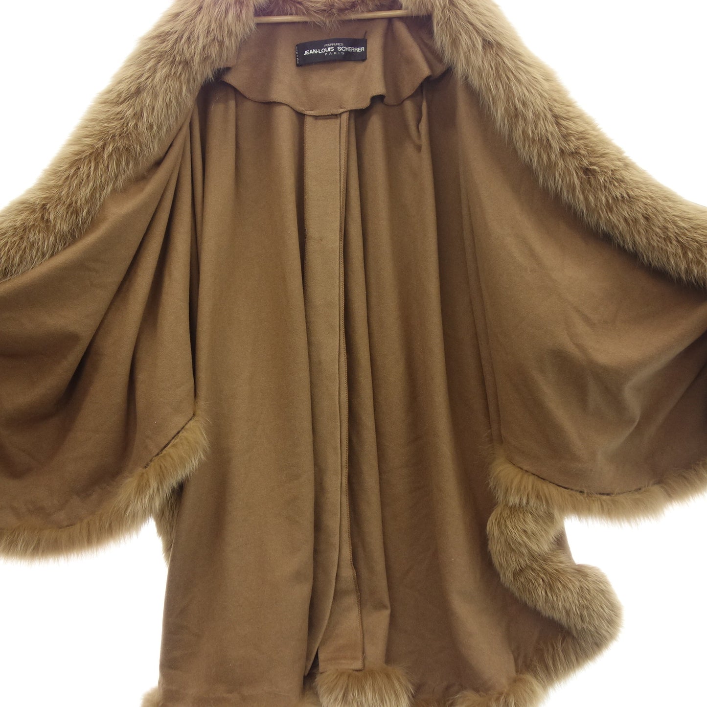 JEAN-LOUIS SCHERRER Poncho Fox Fur Camel JEAN-LOUIS SCHERRER [AFF19] [Used] 