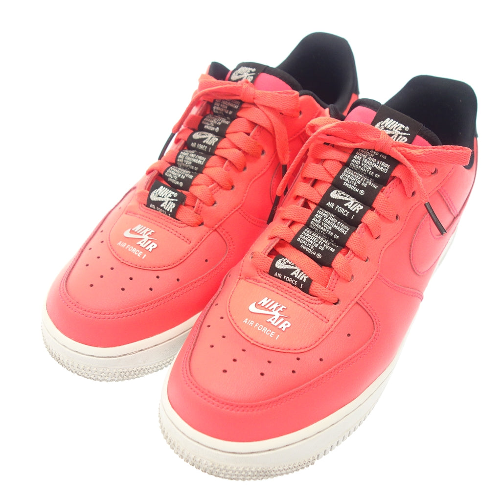 Very good condition ◆ Nike sneakers Air Force One 07 Leather Crimson Men's Pink x Black Size 26.5 NIKE AIR FORCE [AFD7] 