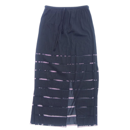 Good condition ◆ Pleats Please Long Skirt Slit Women's Black 5 PLEATS PLEASE [AFB19] 