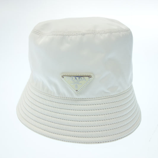 Prada Bucket Hat Triangle Plate 98339 White XL PRADA [AFI23] [Used] 