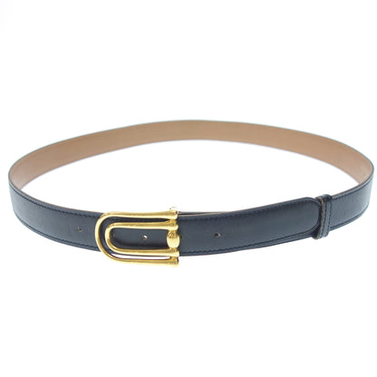 Hermes leather belt vintage gold hardware 〇I carved black HERMES [AFI18] [Used] 