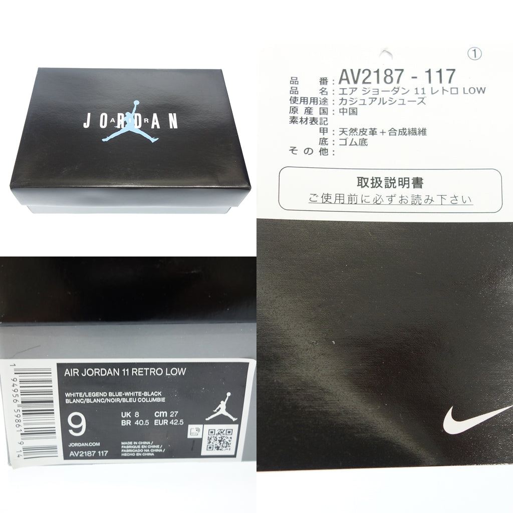 状况良好◆耐克运动鞋 Air Jordan 11 Low Legend 蓝色 AV2187 117 男士白色 27.0 厘米 Nike Air Jordan [AFD3] 