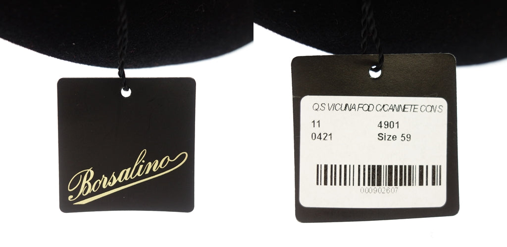 Good condition◆Borsalino hat vicuña black size 59 Borsalino [AFE8] 