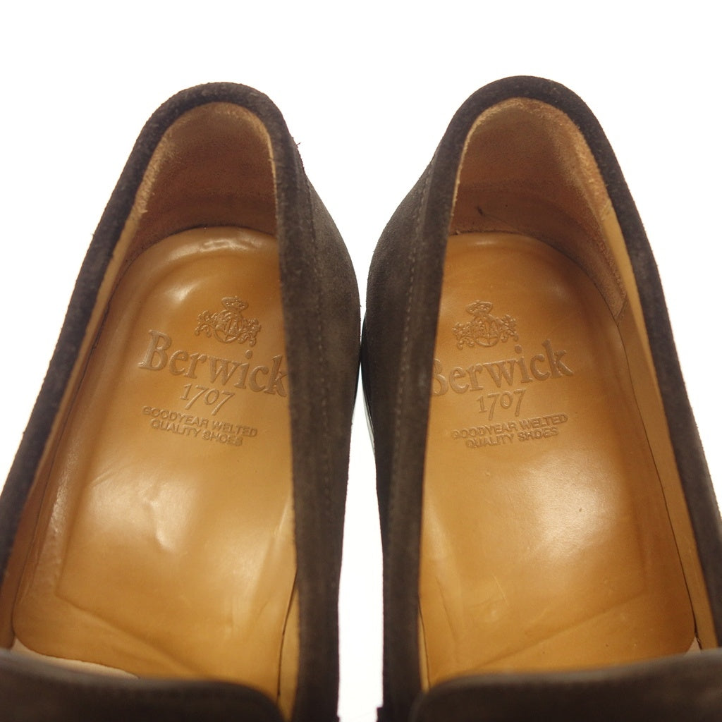 Very good condition ◆ Berwick leather shoes coin loafers 4172 suede men's brown size 8.5 Berwick [LA] 