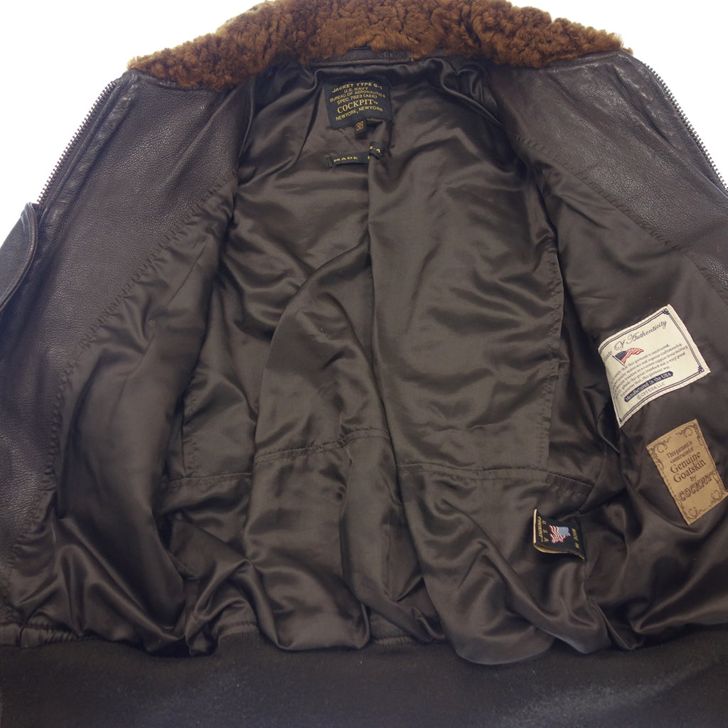 Good Condition◆Cockpit Jacket Type G-1 Movie Heroes Goatskin Men's Size 38 Brown COCKPIT TYPE G-1 MOVIE HIROES [AFG1] 