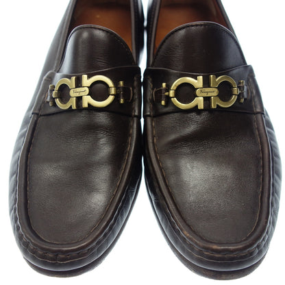 二手 ◆Salvatore Ferragamo Bit Loafer 皮鞋 Gancini 棕色 男式 8 码 Salvatore Ferragamo [AFC48] 