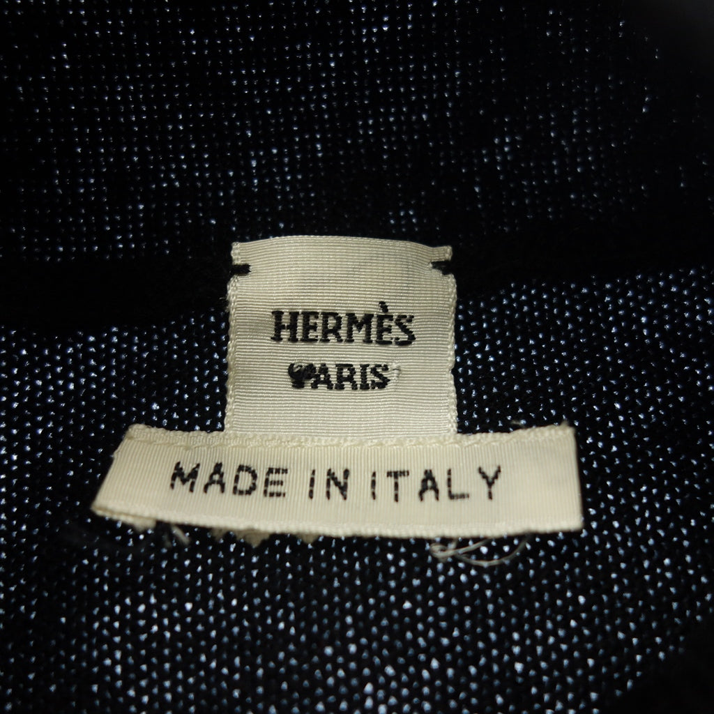 Good condition◆Hermes turtleneck knit cashmere black ladies 38 HERMES [AFB37] 