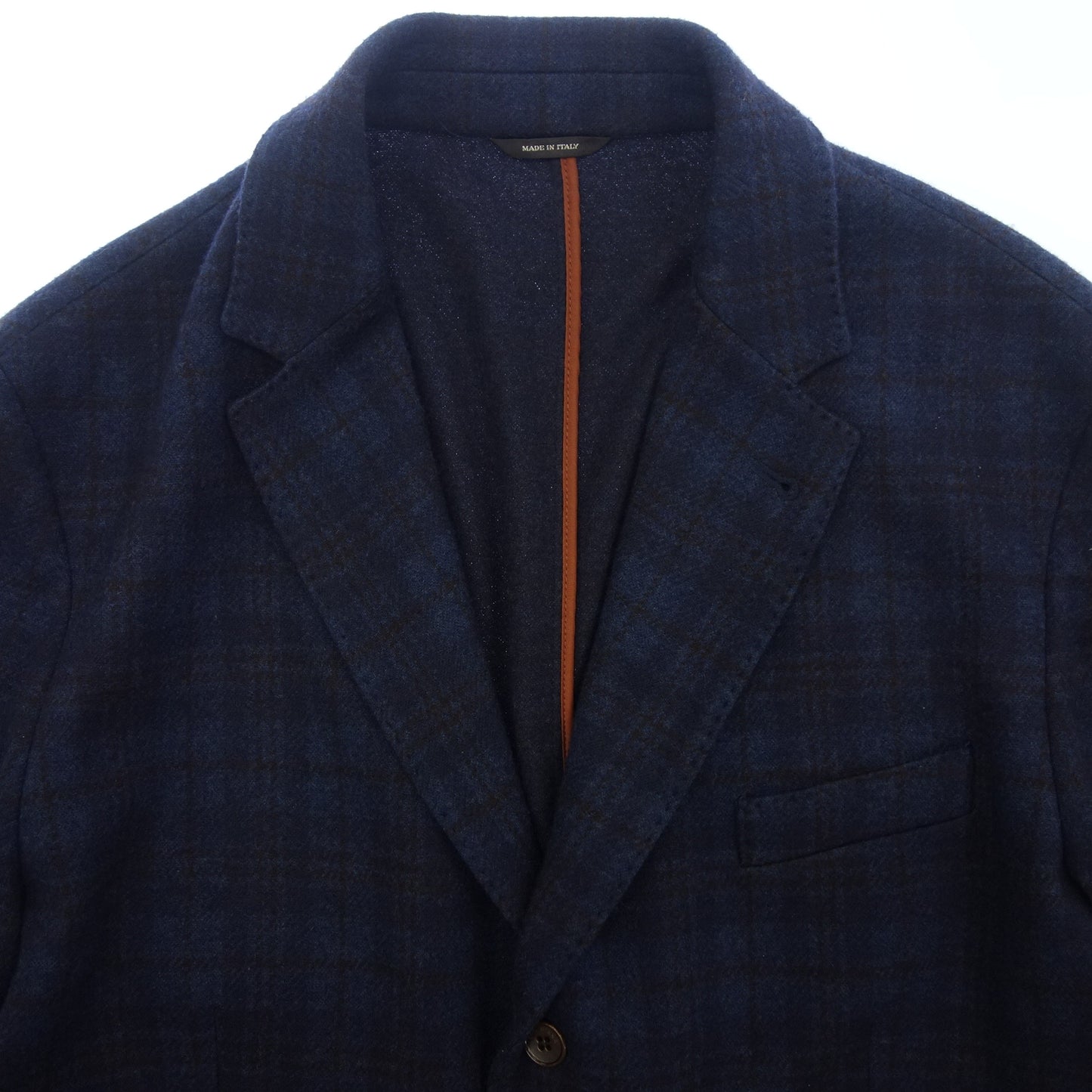 Loro Piana 3B Jacket Cashmere x Silk Check Men's 58 Navy Loro Piana [AFB23] [Used] 