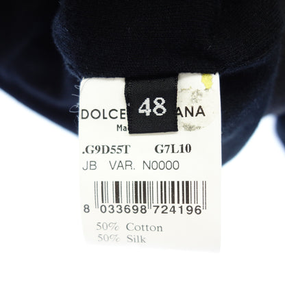 中古◆ドルチェ＆ガッバーナ ジップアップパーカー メンズ コットン シルク ブラック系 サイズ48 DOLCE&GABBANA【AFB12】