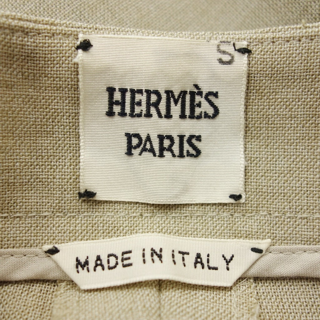 Used ◆Hermes slacks pants tapered cotton ladies 38 beige HERMES [AFB25] 