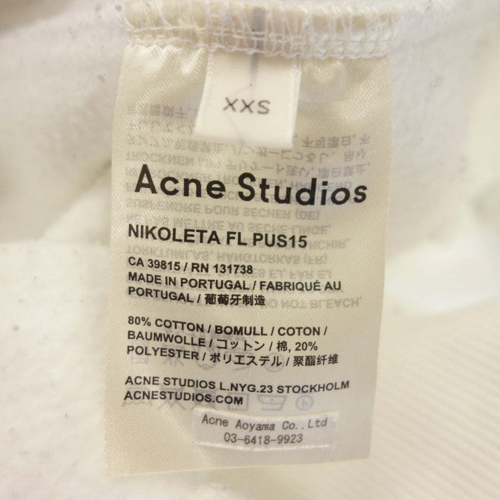 美品◆アクネ ストゥディオズ スウェット プルオーバー 長袖 レディース ホワイト サイズXXS ACNE STUDIOS NIKOLETA FL【AFB32】