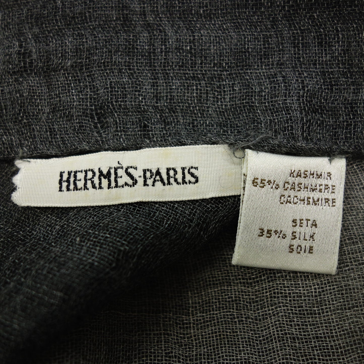 Good condition◆Hermes silk stole cashmere blend reversible Margiela period HERMES [AFI17] 