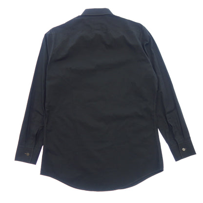 Used ◆Hermes long sleeve shirt serie button men's black 39 HERMES [AFB11] 