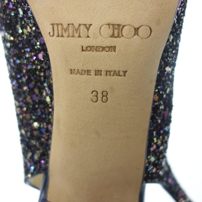 美品◆ジミーチュウ ヒールパンプス グリッター ラメ レディース マルチカラー サイズ38 JIMMY CHOO【AFC53】