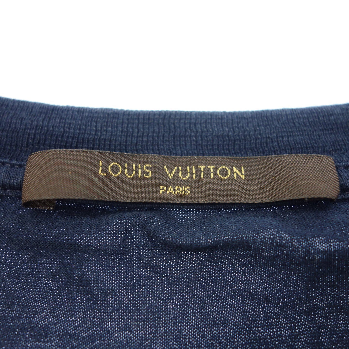 美品◆ルイヴィトン 半袖Tシャツ カットソー 16AW 胸ロゴ RM162Q ネイビー メンズ サイズXL LOUIS VUITTON【AFB51】