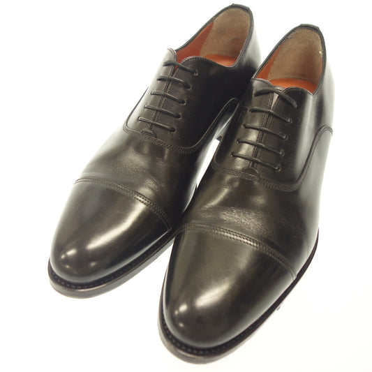 Very good condition ◆ Santoni leather shoes straight tip men's black size 5.5 Santoni [AFC35] 